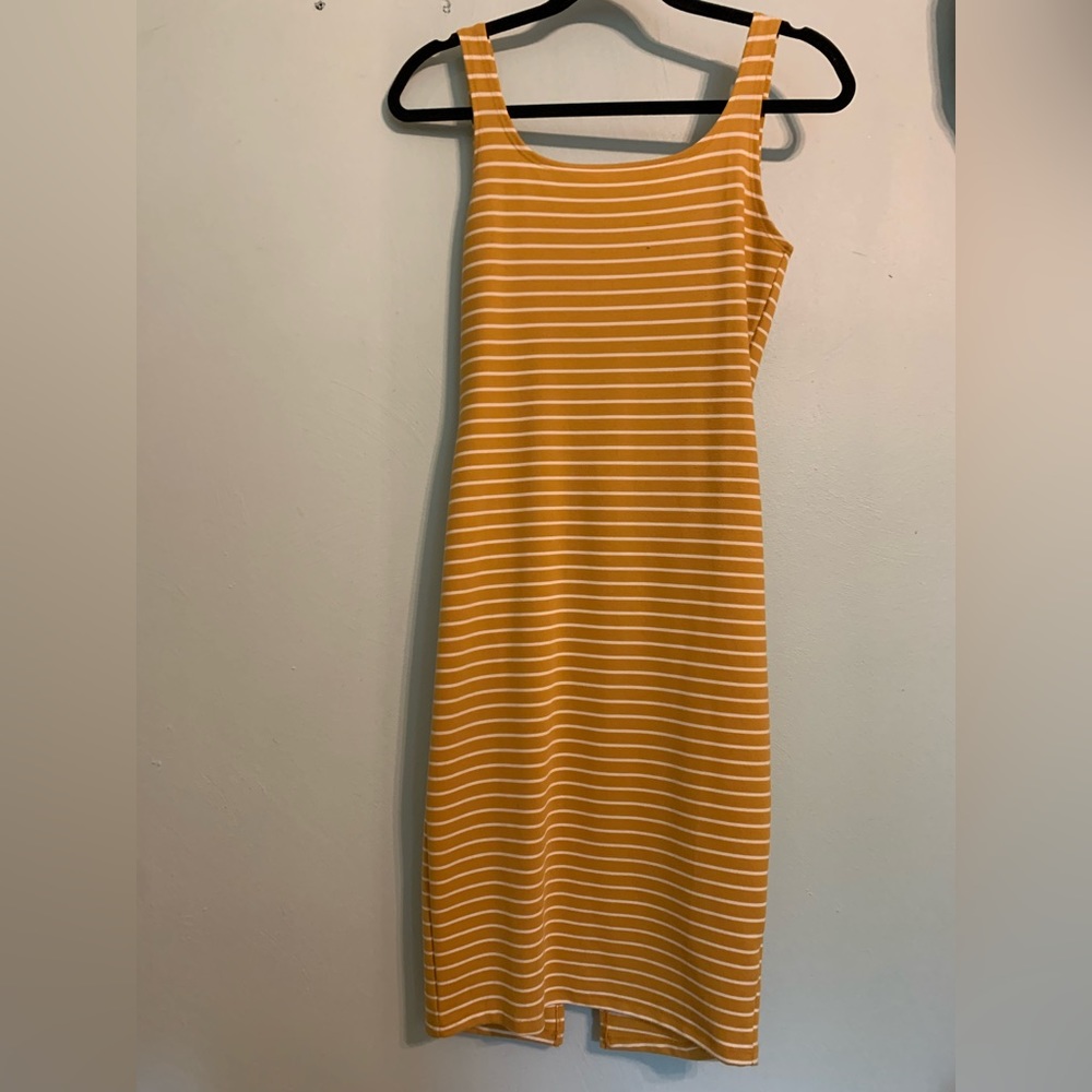 Yellow striped dress. Size medium.
